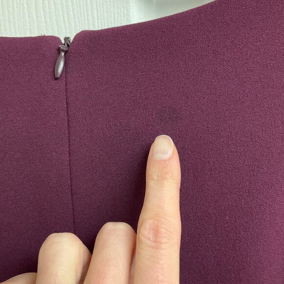 NY Collection Burgundy Colorblock Bell Sleeve Stretch Womens Large Sheath Dress - Picture 10 of 11